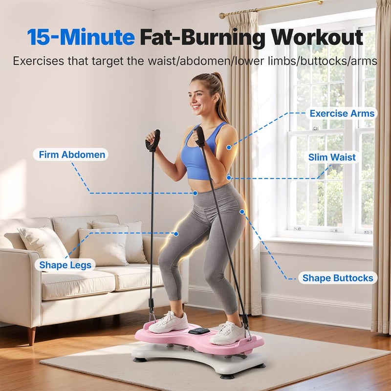 Merach Waist Twister Machine Exercise, Waist Twister Fitness Tool with Display Counter, Exercise Twist Board for Slim Waist and Belly Fat, Noiseless Home Gym Workout Equipment for Women & Men (Pink) - Image 2
